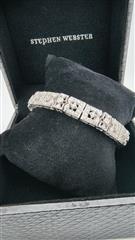 Gold-Diamond Bracelet 99 Diamonds 2.97 Carat T.W. 14K White Gold 31.2g